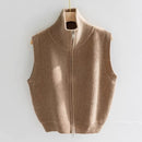 Turtleneck Double Zipper Knitted Vest Versatile Bottoming Shirt