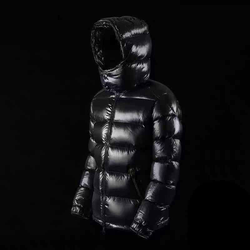Pure Color Short Shiny White Duck Down Down Jacket