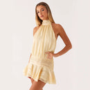 Women's Halter Pleated Dress Fashion
