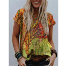 Summer Popular Color Printing Round Neck Short Sleeve T-Shirt