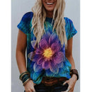 Summer Popular Color Printing Round Neck Short Sleeve T-Shirt