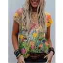 Summer Popular Color Printing Round Neck Short Sleeve T-Shirt