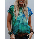 Summer Popular Color Printing Round Neck Short Sleeve T-Shirt