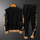 Pantalon de sport décontracté à col montant en velours pour homme 