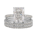 S925 Sterling Silver Super Shiny Ice Flower Cut Zircon Ring Suit