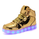 Children's Luminous Velcro Casual High-top Charging Light Up Shoes