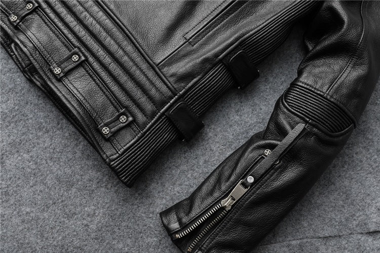 Slim Fit Soft First Layer Cowhide Biker's Leather Jacket