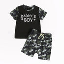 Boy's Camouflage T-shirt And Shorts Two-piece Set