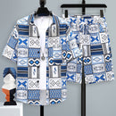 Herren Kurzarmanzug Jugend Student Freizeit Sport Coole Shorts Zweiteiliges Set