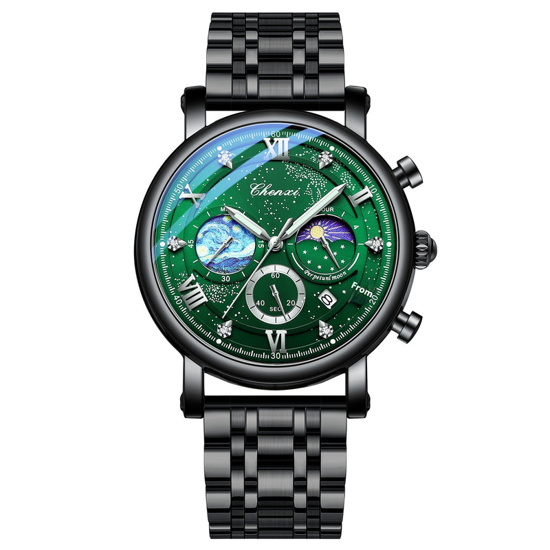 Multifunctional Luminous Moon Phase Calendar Watch