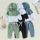 Color Stitching Hoodie Children's Fashion Casual Set