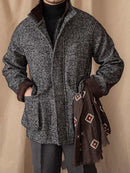 Wool Heavy Winter Warm Coat Vintage Stand Collar