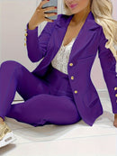 Women's Solid Color Temperament Commute Casual Suit