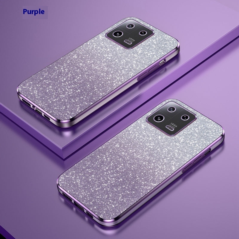 Coque de téléphone Xiaomi 146D à paillettes dégradées, galvanoplastie, 13 trous fins