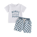 Children's Casual Letter Printed Short Sleeved Set