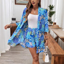 Elegantes zweiteiliges Hemd mit festlichem Blumendruck