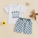 Children's Casual Letter Printed Short Sleeved Set