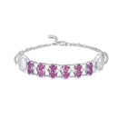 S925 Sterling Silver Purple Garnet Bracelet Women Fashion Zircon Light Luxury Jewelry