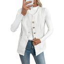 Solid Color High Class Elegant Elegant Cardigan Vest Coat For Women