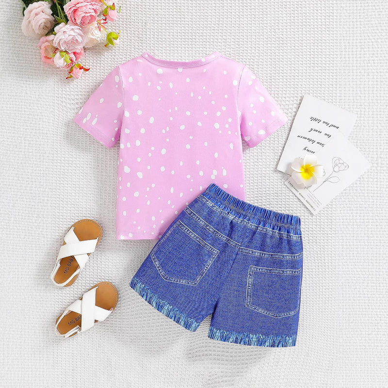 Cartoon Leopard Print Printed Two-piece Suit