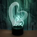 Liebe LIEBE 3D led buntes Nachtlicht