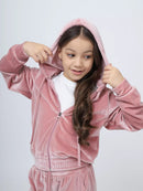 Girls' Sports Cap Velvet Casual Sweatshirt Two-piece Set