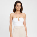 Solid Color Chest-wrapped Backless Pleated Agate T-shirt