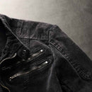 Men's Denim Coat European And American Leisure Vintage Slim-fit Stand Collar Zipper Jacket