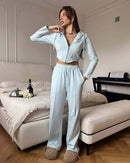 European And American Leisure Women's Suit Solid Color Long Sleeve