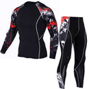 Men's Fashion And Comfort Printed Long Sleeve Gym Suit