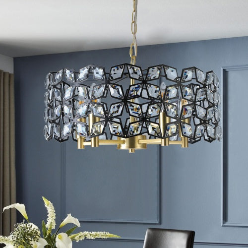 Modern Crystal Chandelier, Suitable For Living Room Round Crystal Lamp Luxury Home Decoration Lamps