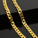 European and American hot selling men's flat side NK necklaces have a large chain of personality