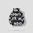 Dicker, baumwollgefütterter Mantel im Hong Kong-Stil mit Buchstaben im Unisex-Stil für Herren