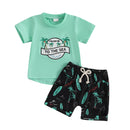 Cute Casual Sports Wind Beach Style Embroidery T-shirt Shorts Set