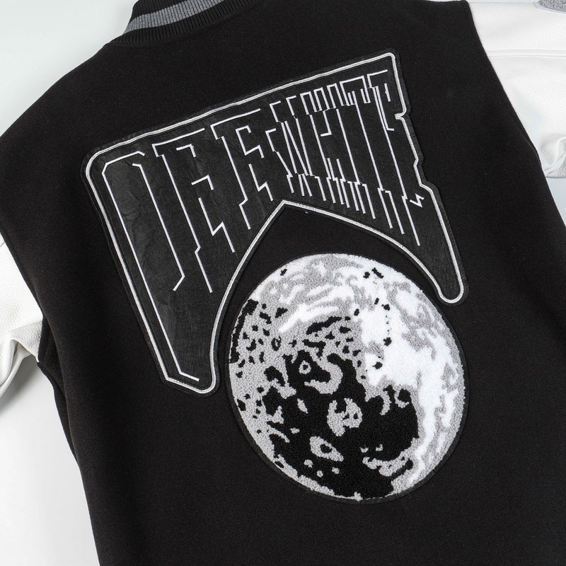 Baseballuniformjacke mit Mondbuchstabenmuster