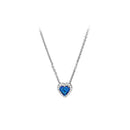 Ocean Blue Heart-shaped Zircon S925 Sterling Silver