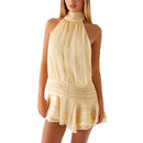 Women's Halter Pleated Dress Fashion