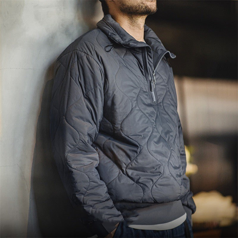 Half Zipper Cotton-padded Clothes Stand Collar