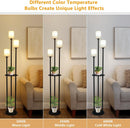 Floor Lamp With Shelf, Floor Lamp For Modern Living Room, 3 Light Standing Lamp With Linen Shade And Foot Switch