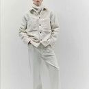 Fashion Solid Color Polo Collar Casual Lamb Wool Coat