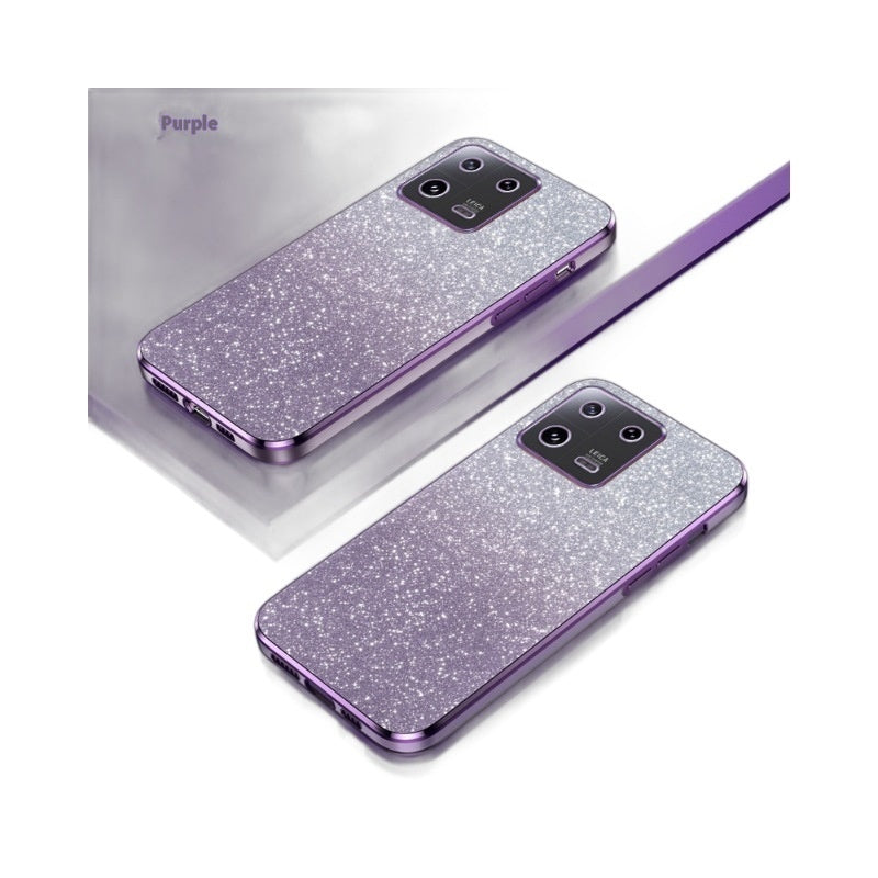 Coque de téléphone Xiaomi 146D à paillettes dégradées, galvanoplastie, 13 trous fins