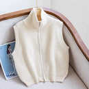 Turtleneck Double Zipper Knitted Vest Versatile Bottoming Shirt