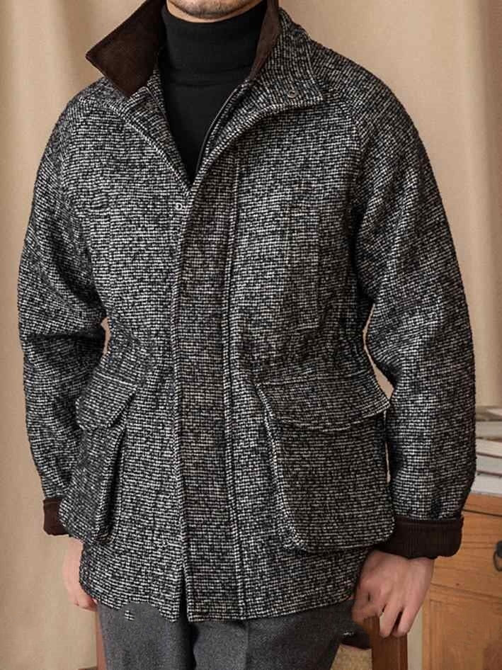 Wool Heavy Winter Warm Coat Vintage Stand Collar