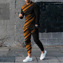 Rundhals Langarm T-Shirt Hose Anzug Herren