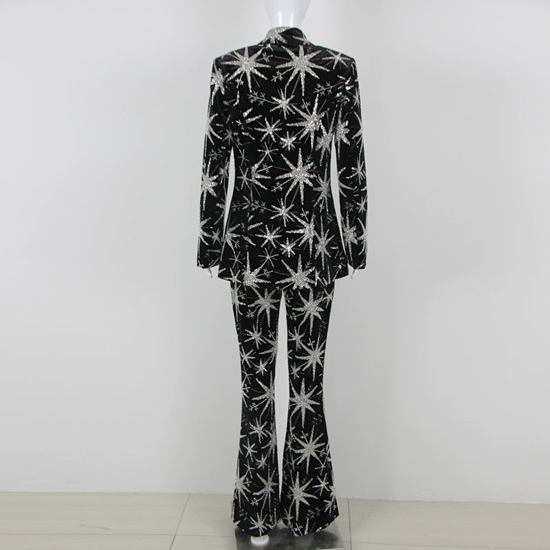 Fashion Women's Suit Starfish Long Three-piece Suit