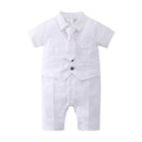 British Romper Baptism Dress Boys Baby Summer Bodysuit Baby Jumpsuit