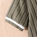 Polo Collar Stripes Shorts Design For Children