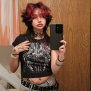 European And American Retro Printed Foreign Trade T-shirt Cute Solid Color