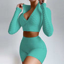 Women's Tracksuit Yoga Fitness Suit Activewear Set Tummy Control Butt Lift Long Sleeve Sport Clothing