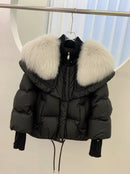 High-end Fox Fur Collar White Duck Down Short Down Jacket Female Light Luxury Loose And Warm Puffer Jacket Coat